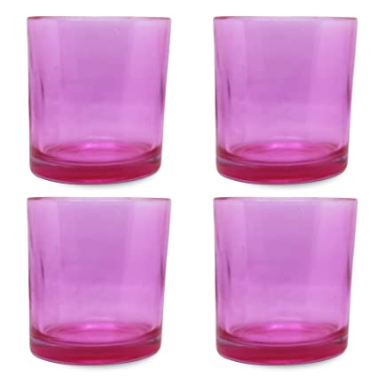 Shoprythm Packaging,Cosmetic Jar Pack of 4 Pink  Glass Candle Jar